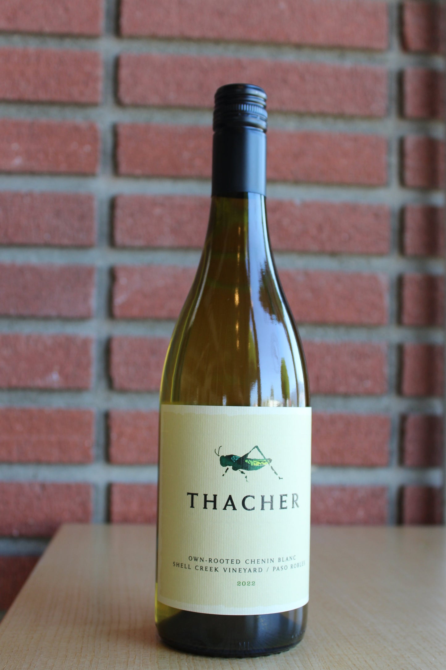 Thacher Winery Own Rooted Chenin Blanc Bottle Shot on a brick background