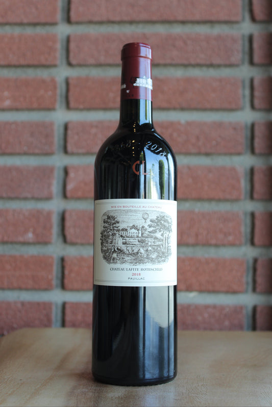 2018 Château Lafite Rothschild Pauillac Bordeaux bottle featuring 150-year anniversary engraving, curated for luxury wine gifting by Sippin Somm Wines in Southern California.