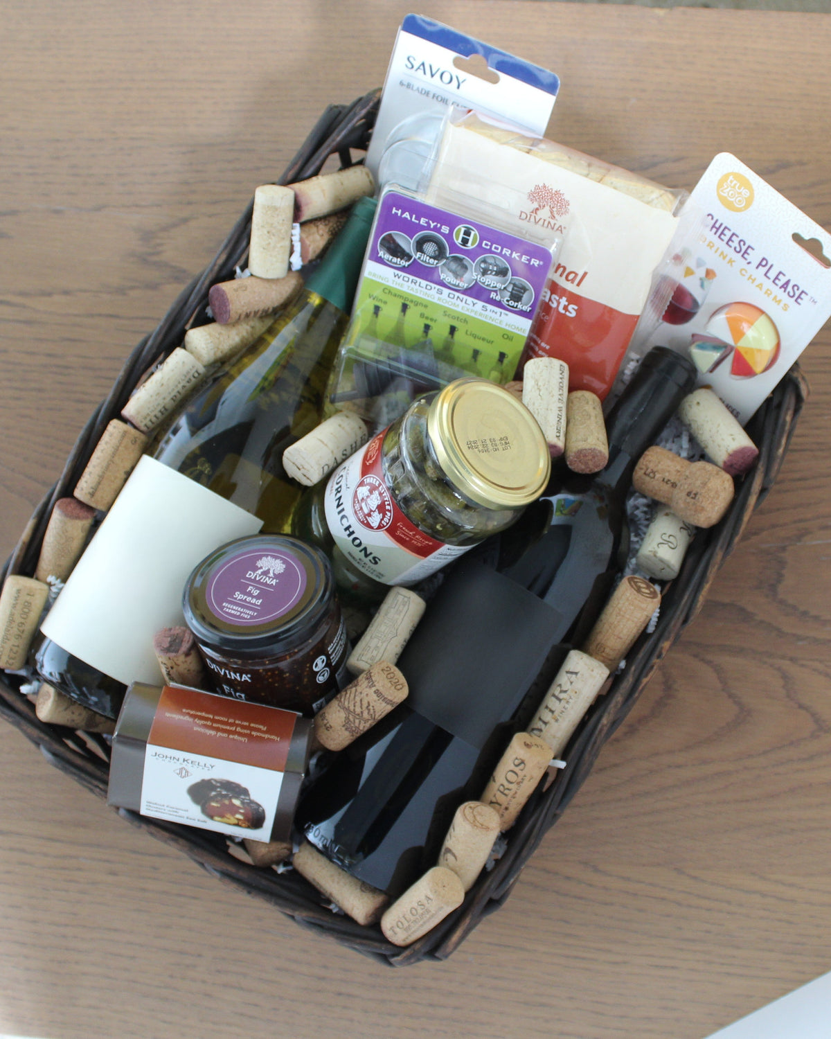 Custom Wine Gift Basket - TWO BOTTLES